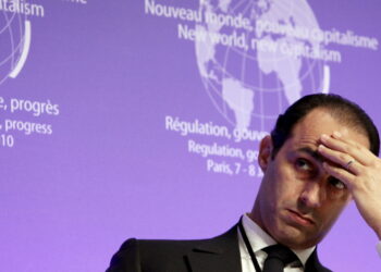 Egyptian President's son Gamal Mubarak participates in the symposium 'New World New Capitalism' in Paris, France on January 8, 2010. Photo by Stephane Lemouton/ABACAPRESS.COMNo Use BM
 World rights
Emilie
2010.