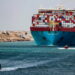 A shipping container passes through the Suez Canal in Suez, Egypt February 15, 2022. Picture taken February 15, 2022. REUTERS/Mohamed Abd El Ghany