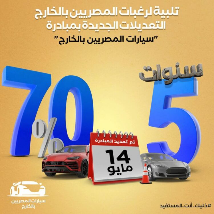 مصر تمديد فترة تسجيل سيارات المصريين 2024