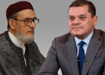 الدبيبة يعقد اجتماع مغلق مع مفتي الإخوان في ليبيا 2024