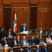 Lebanon's parliament speaker Nabih Berri presides over the first session of the newly-elected assembly at its headquarters in the capital Beirut on May 31, 2022. (Photo by ANWAR AMRO / AFP)