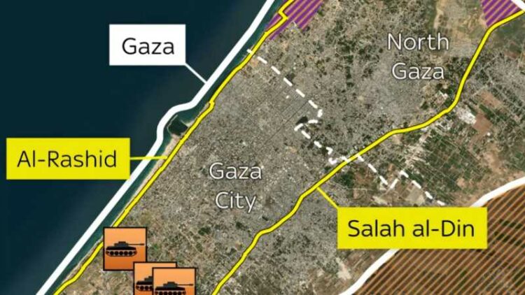 صور للقمر الصناعى : إسرائيل قسمت عسكريا قطاع غزة إلى شطرين 2025