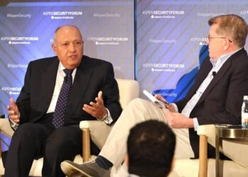 شكري يجري حواراً مع مركز الفكر وودرو ويلسون الدولي في واشنطن حول تداعيات الأزمة في غزة 2025