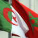 The flags of Algeria (L) and Morocco flutter as Algerian president greets Moroccan Foreign Minister on January 24, 2012 in Algiers. Moroccan Foreign Minister Saad Eddine Othmani yesterday began a fence-mending visit to Algeria to resolve disputes such as the neighbours' lingering row over Western Sahara. AFP PHOTO / FAROUK BATICHE (Photo by Farouk Batiche / AFP)