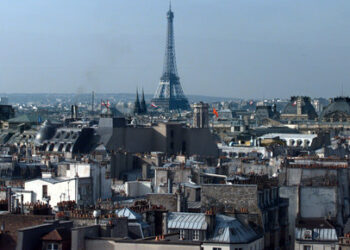 General view of Paris with the Eiffel tower in background, February 5