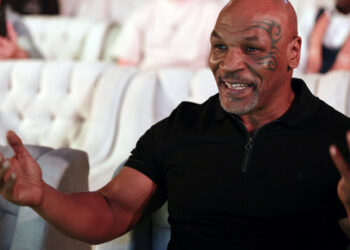 Boxing - Jake Paul v Tommy Fury Press Conference - Riyadh, Saudi Arabia - February 23, 2023 Former boxer Mike Tyson is seen ahead of the press conference REUTERS/Ahmed Yosri