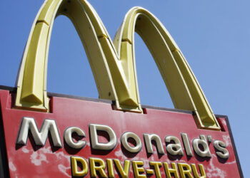 FILE - A McDonald's sign is displayed at a McDonald's restaurant in East Palo Alto, Calif., Friday, April 20, 2012. McDonald's reports earnings Monday, Feb. 5, 2024.  (AP Photo/Paul Sakuma, File)