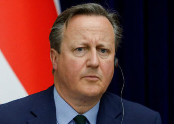 FILE PHOTO: Britain's Foreign Secretary David Cameron speaks during a press conference following talks with Kyrgyzstan's Foreign Minister Jeenbek Kulubayev in Bishkek, Kyrgyzstan, April 22, 2024. REUTERS/Vladimir Pirogov/File Photo