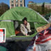 A tent set up as a library is seen as students continue to maintain a protest encampment in support of Palestinians at Columbia University, during the ongoing conflict between Israel and the Palestinian Islamist group Hamas, in New York City, U.S., April 26, 2024. REUTERS/Caitlin Ochs