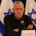 Israeli Cabinet Minister Benny Gantz attends a press conference in the Kirya military base in Tel Aviv on October 28, 2023 amid ongoing battles between Israel and the Palestinian group Hamas. Israel's Prime Minister Benjamin Netanyahu said on October 28 that fighting inside the Gaza Strip would be "long and difficult", as Israeli ground forces operate in the Palestinian territory for more than 24 hours. (Photo by Abir SULTAN / POOL / AFP)