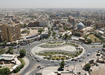 A general view shows al-Firdous Square in Baghdad, Iraq July 27, 2022. REUTERS/Ahmed Saad