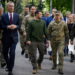 NATO Secretary-General Jens Stoltenberg, Ukraine's President Volodymyr Zelenskiy, Commander in Chief of the Ukrainian Armed Forces Colonel General Oleksandr Syrskyi and Ukrainian Defence Minister Rustem Umerov meet, amid Russia's attack on Ukraine, in Kyiv, Ukraine, April 29, 2024. Ukrainian Presidential Press Service/Handout via REUTERS ATTENTION EDITORS - THIS IMAGE HAS BEEN SUPPLIED BY A THIRD PARTY.