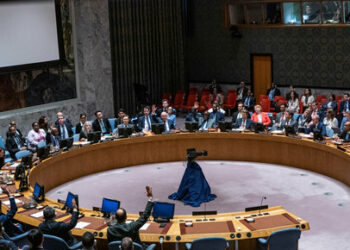 Members of the United Nations Security Council vote on a resolution on non-proliferation during a meeting on the maintenance of International Peace and Security Nuclear disarmament and non-proliferation at U.N. headquarters in New York City, U.S., May 20, 2024. REUTERS/Eduardo Munoz
