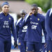 Soccer Football - Euro 2024 - France Training - Clairefontaine, France - May 30, 2024 France's Kylian Mbappe with Ousmane Dembele during training REUTERS/Abdul Saboor