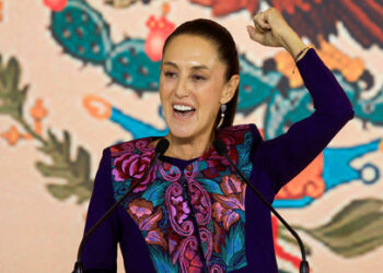 Claudia Sheinbaum, the presidential candidate of the ruling MORENA party, reacts as she addresses her supporters after winning the election, in Mexico City, Mexico June 3, 2024. REUTERS/Raquel Cunha