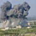 Smoke billows from the site of an Israeli airstrike on the southern Lebanese village of Majdel Zoun, on April 15, 2024, amid ongoing cross-border tensions as fighting continues between Israel and Palestinian Hamas militants in the Gaza Strip. (Photo by AFP)