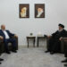 Lebanon's Hezbollah leader Sayyed Hassan Nasrallah meets with top Hamas official Khalil Al-Hayya in this handout picture obtained by Reuters on July 5, 2024, Lebanon. Hezbollah Media Office/Handout via REUTERS. ATTENTION EDITORS - THIS IMAGE WAS PROVIDED BY A THIRD PARTY. NO RESALES. NO ARCHIVES.