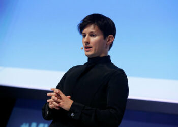 FILE PHOTO: Founder and CEO of Telegram Pavel Durov delivers a keynote speech during the Mobile World Congress in Barcelona, Spain February 23, 2016. REUTERS/Albert Gea/File Photo