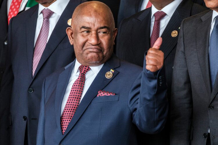 President of the Comoros and newly elected Chairperson of the African Union (AU) Azali Assoumani gestures during the 36th Ordinary Session of the Assembly of the African Union (AU) at the Africa Union headquarters in Addis Ababa on February 18, 2023. (Photo by EDUARDO SOTERAS / AFP) (Photo by EDUARDO SOTERAS/AFP via Getty Images)