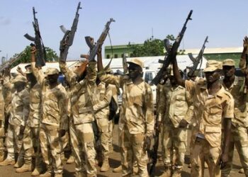 New members of Sudan's Gedaref State Police Department attend a graduation ceremony in Gedaref city in the east of the war-torn country, on September 5, 2024. Sudan has been gripped by war since April 2023, when fighting erupted between the army and the paramilitary Rapid Support Forces, killing tens of thousands, displacing millions and triggering one of the world's worst humanitarian crises. (Photo by AFP)