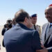 A handout image posted on the Sudanese Armed Forces' Facebook page shows army chief General Abdel Fattah al-Burhan (R) greeting Egyptian President Abdel Fattah al-Sisi after arriving in El Alamein on Egypt's northern coast, on August 29, 2023. Burhan and al-Sisi are expected to hold talks "on the latest developments in Sudan and bilateral ties between the two countries", the Sudanese Transitional Sovereignty Council said in a statement. (Photo by Sudanese Army / AFP) / RESTRICTED TO EDITORIAL USE - MANDATORY CREDIT "AFP PHOTO /  Sudanese Army Facebook Page  " - NO MARKETING NO ADVERTISING CAMPAIGNS - DISTRIBUTED AS A SERVICE TO CLIENTS