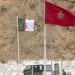 A picture taken from the Moroccan region of Oujda shows Algerian border guards patrolling along the border with Morocco on November 4, 2021. Algeria has accused its arch-rival Morocco of killing three Algerians on a desert highway, as tensions escalate between the neighbours over the contested Western Sahara. (Photo by FADEL SENNA / AFP)