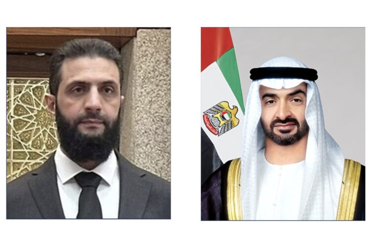 اتصال هاتفي بين محمد بن زايد وأحمد الشرع 2025