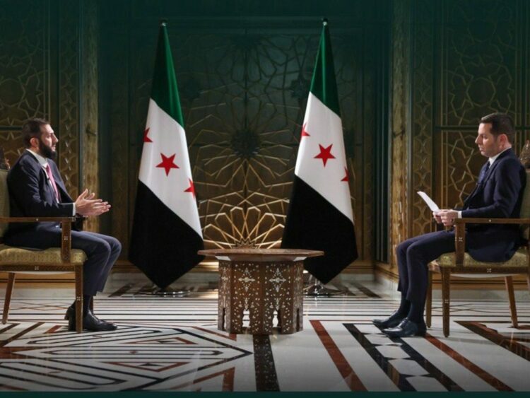 أحمد الشرع يتحدث بصراحة عن مصر وإيران وإسرائيل 1 أحمد الشرع يتحدث بصراحة عن مصر وإيران وإسرائيل 2025