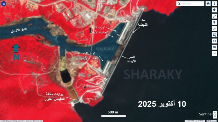 غلق جميع بوابات سد النهضة 10 أكتوبر 2025 1 غلق جميع بوابات سد النهضة 10 أكتوبر 2025 2025