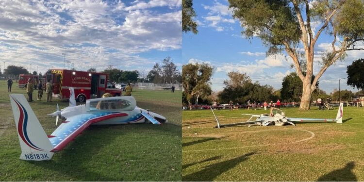 تحطم طائرة صغيرة في حديقة مزدحمة بكاليفورنيا وإصابة امرأة 1 تحطم طائرة صغيرة في حديقة مزدحمة بكاليفورنيا وإصابة امرأة 2025