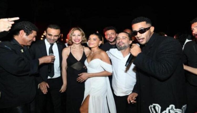 منة شلبي وزوجها في ظهور لافت بحفل زقاف الباجوري 2025