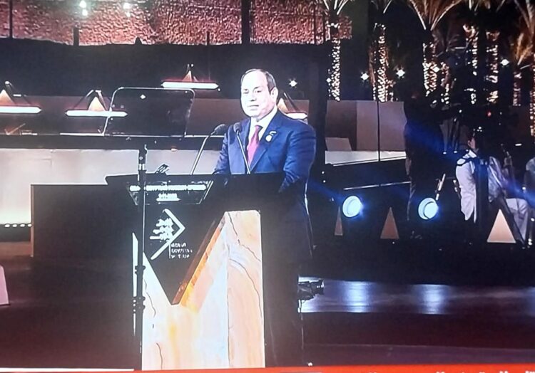 الرئيس السيسى يلقى كلمة ترحيب  امام قادة وزعماء العالم المشاركين فى افتتاح المتحف المصرى الكبير  2026