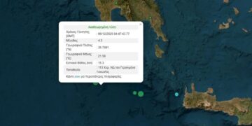 زلزال جديد يهز جنوب غرب اليونان بقوة 4.3 ريختر 2025