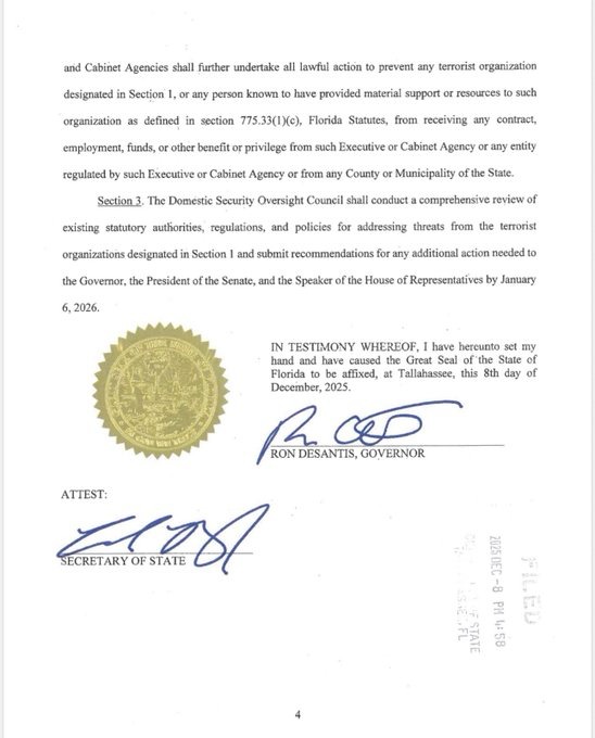 دي سانتيس يضع الإخوان المسلمين و"كير" على قائمة الإرهاب في فلوريدا "صور" 3 دي سانتيس يضع الإخوان المسلمين و"كير" على قائمة الإرهاب في فلوريدا "صور" 2025