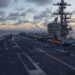 U.S. Sailors prepare for flight operations aboard Nimitz-class aircraft carrier USS George H.W. Bush (CVN 77), April 24, 2026. George H.W. Bush is deployed to the U.S. 5th Fleet area of operations to support maritime security and stability in the Middle East. (U.S. Navy photo)