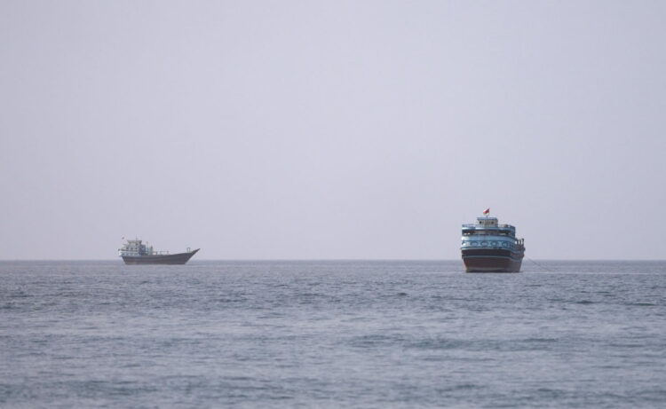 Vessels at the Strait of Hormuz, as seen from Musandam, Oman, July 17, 2026. REUTERS/Stringer