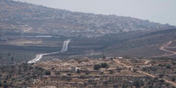 An Israeli settlers' newly established outpost, right in the lands of West Bank town of Qabalan, southeast of Nablus, Saturday, July 4, 2026. (AP Photo/Majdi Mohammed)